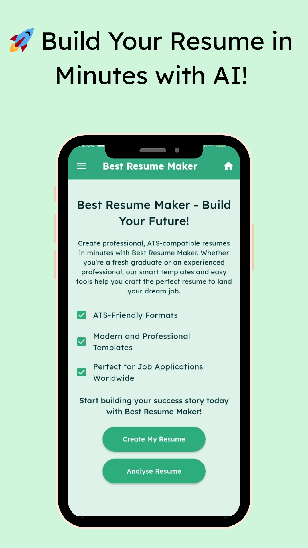 bestResumeMaker Mobile App